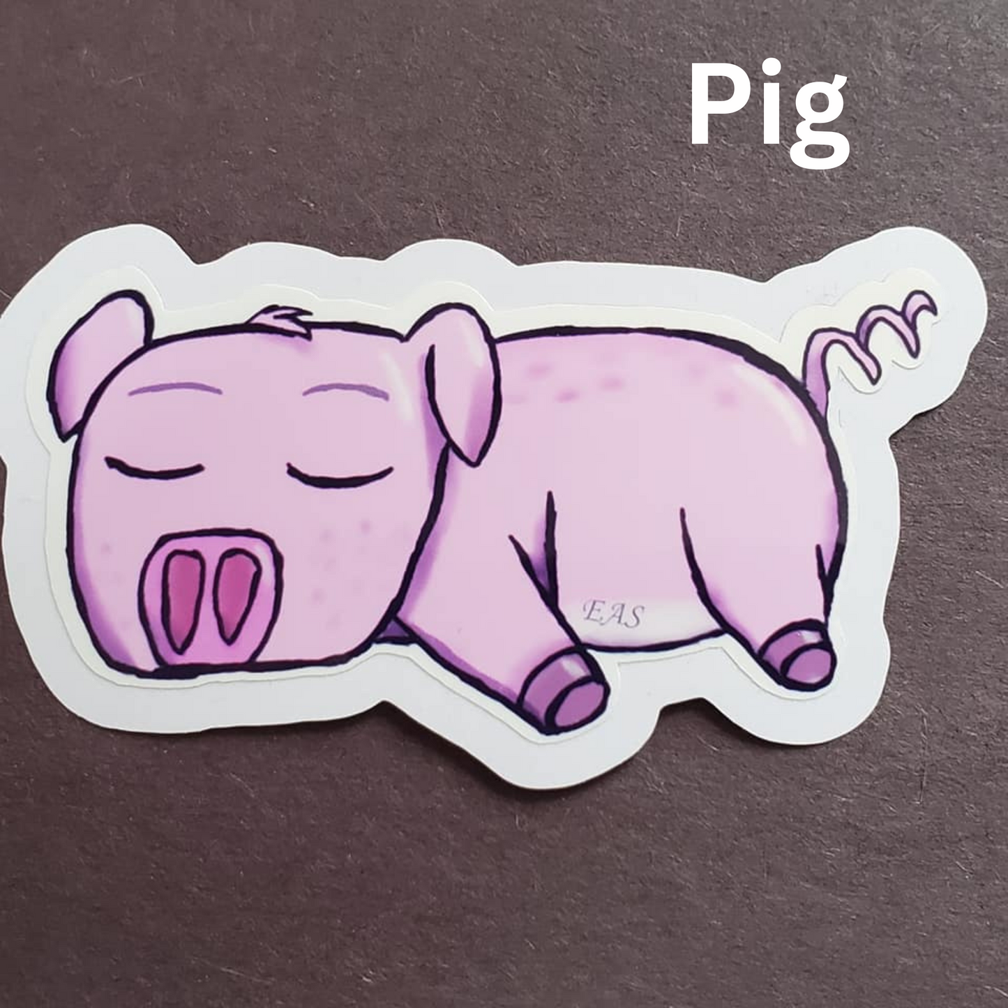 Hand Drawn Sleepy Animal Stickers 3-inch