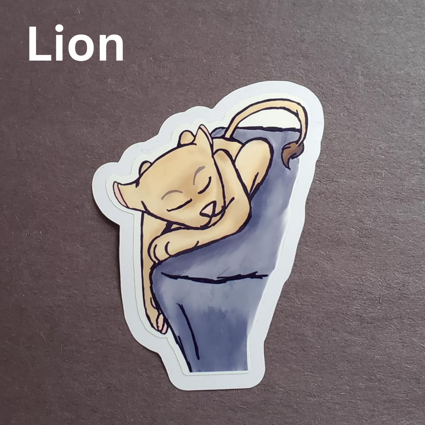 Hand Drawn Sleepy Animal Stickers 3-inch