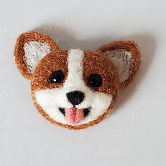 Needle Felted Corgi Magnet