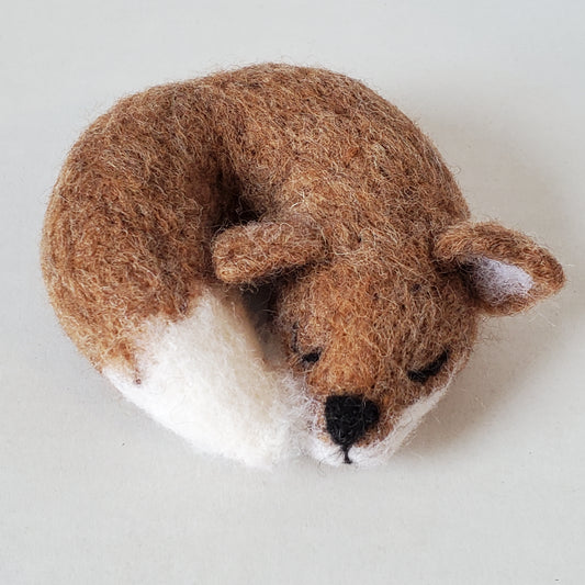 Needle Felted Sleepy Fox
