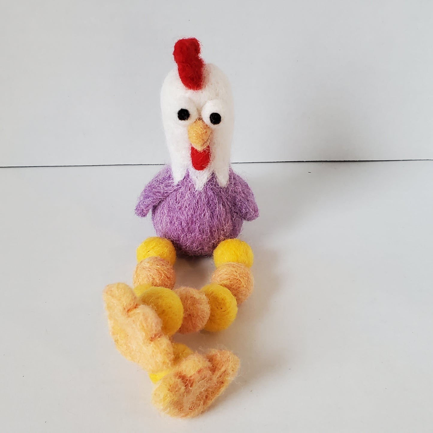 Needle Felted Funky Chicken Shelf Sitter