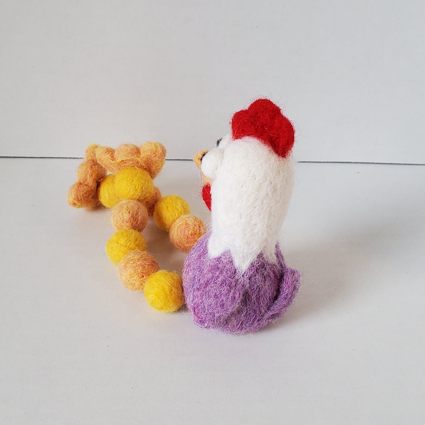 Needle Felted Funky Chicken Shelf Sitter