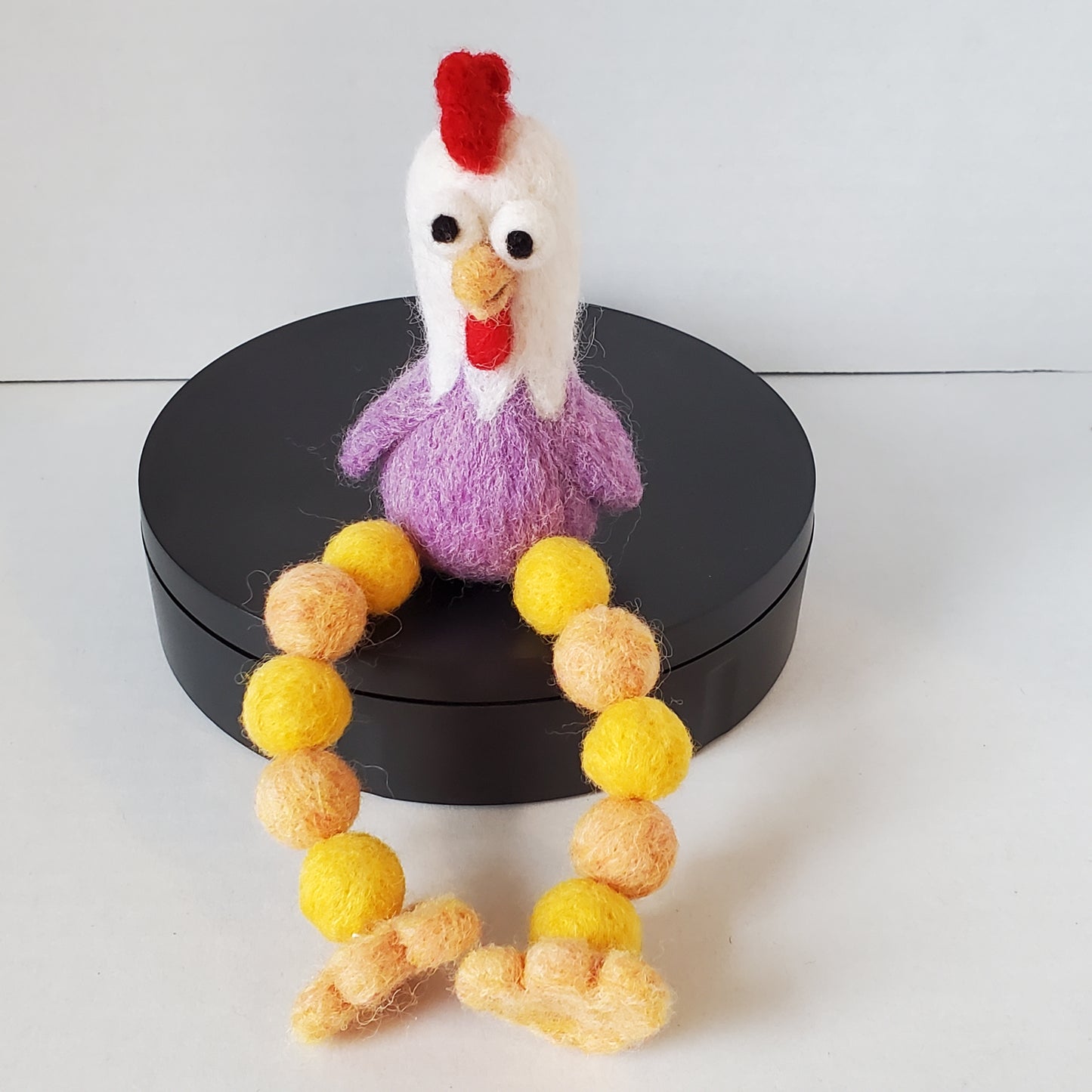 Needle Felted Funky Chicken Shelf Sitter