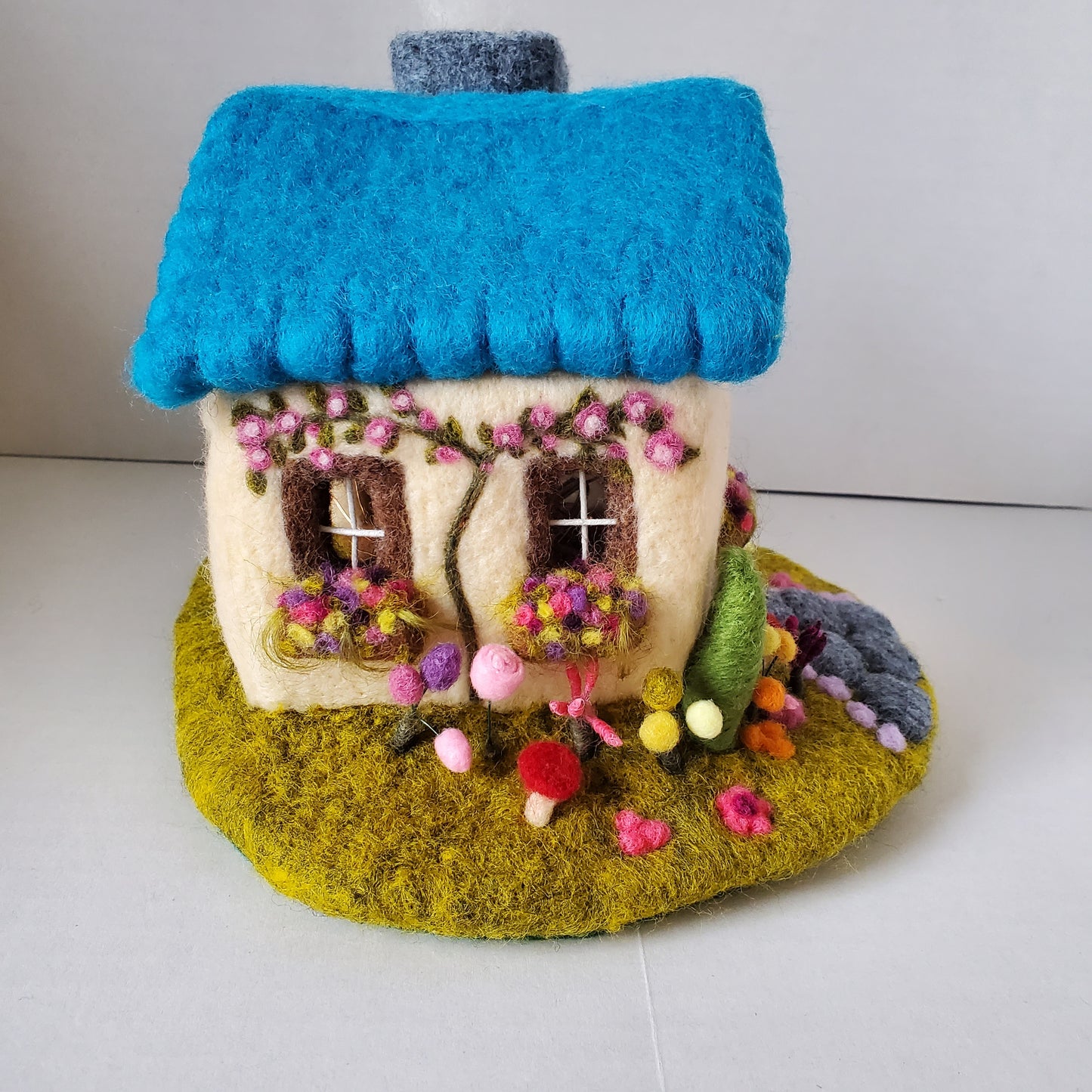 Needle Felted Spring Cottage - Lights Up