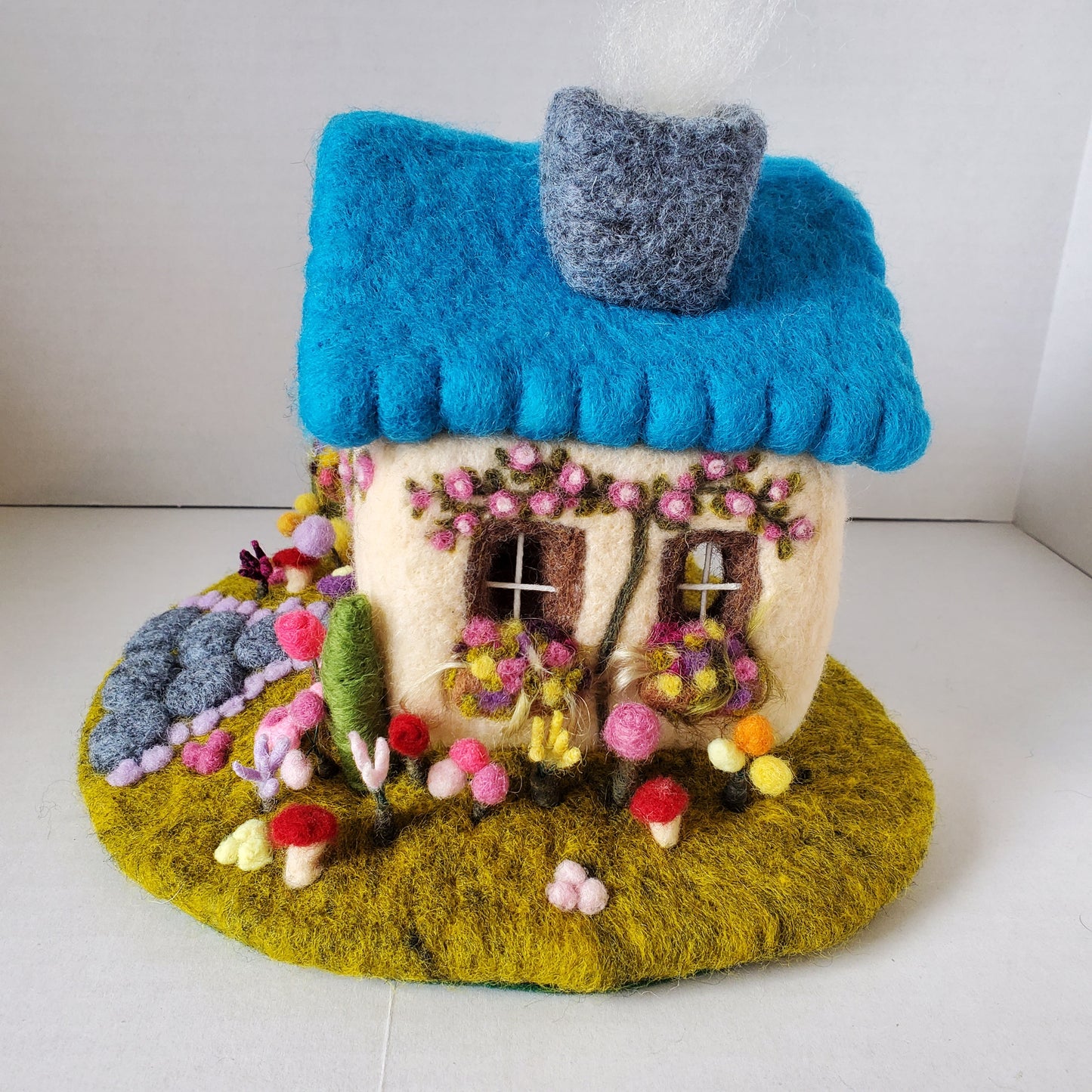 Needle Felted Spring Cottage - Lights Up