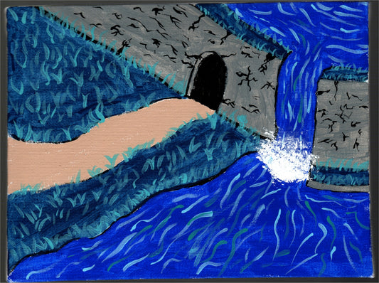 Waterfall Acrylic Painting