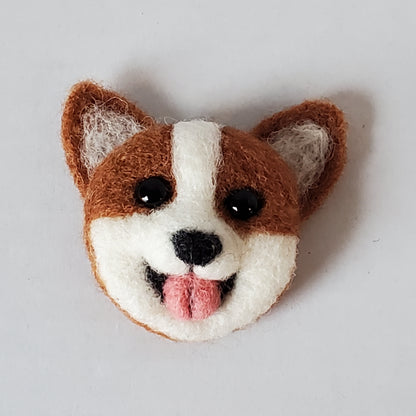 Needle Felted Corgi Magnet
