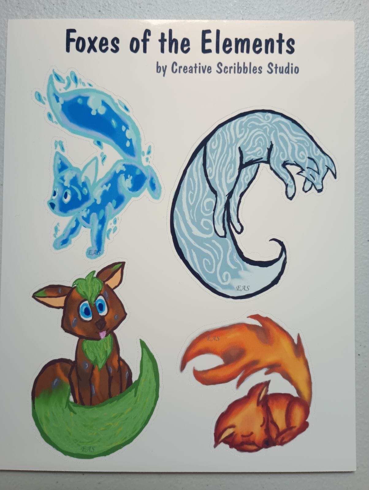 Foxes of the Elements Stickers