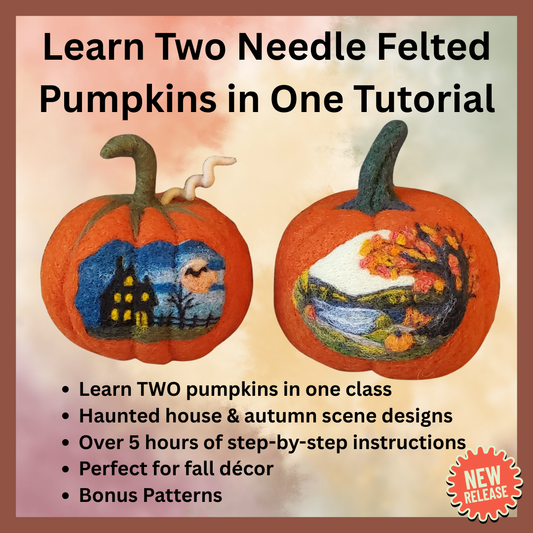 Needle Felted Pumpkin Tutorials
