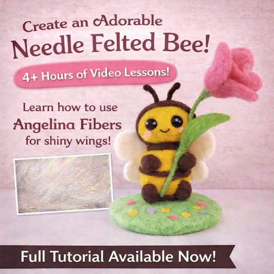Needle Felted Bee with Flower