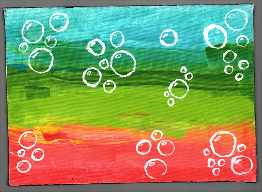 Rainbow Bubbles Acrylic Painting