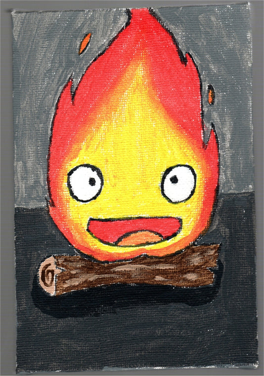 Calcifer Form Howl's Moving Castle Acrylic Painting