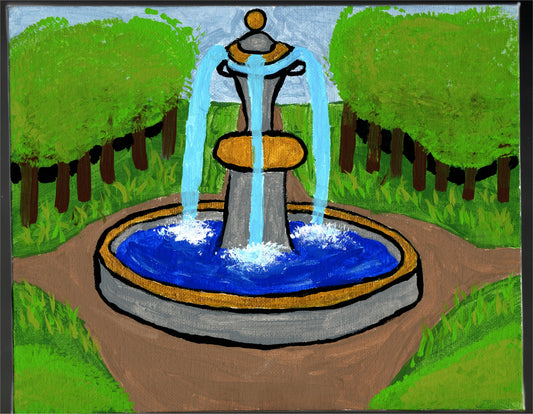 Fountain Acrylic Painting