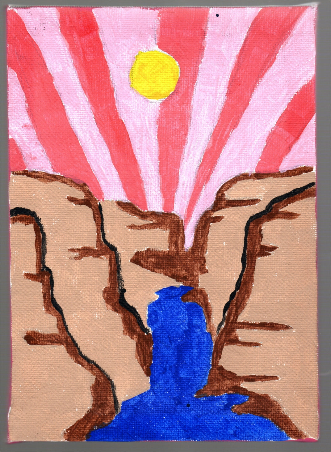 Mountain Sun Acrylc Painting