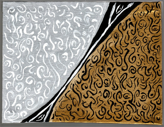 Silver and Gold acrylic painting