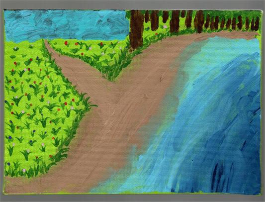Pond In The Woods Acrylic Painting
