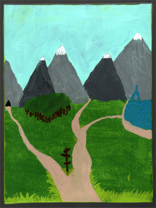 Mountain Path Acrylic Painting